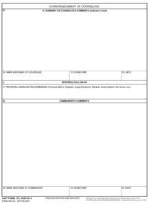 DAF Form 174 Record Of Individual Counseling AF Forms