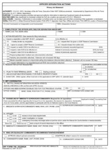 DAF Form 780 – Officer Separation Actions - AF Forms