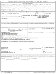 DAF Form 899 – Request And Authorization For Permanent Change Of ...