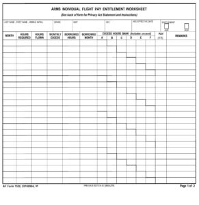 AF Form 1520 – Arms Individual Flight Pay Entitlement Worksheet - AF Forms