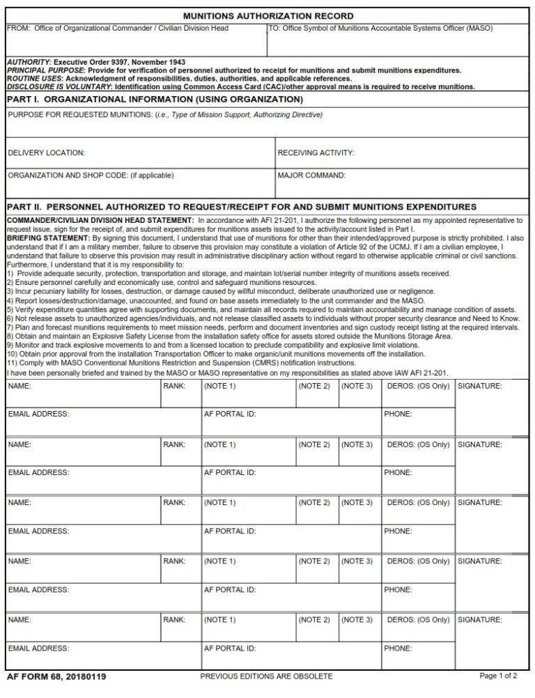 af-form-68-munitions-authorization-record-af-forms