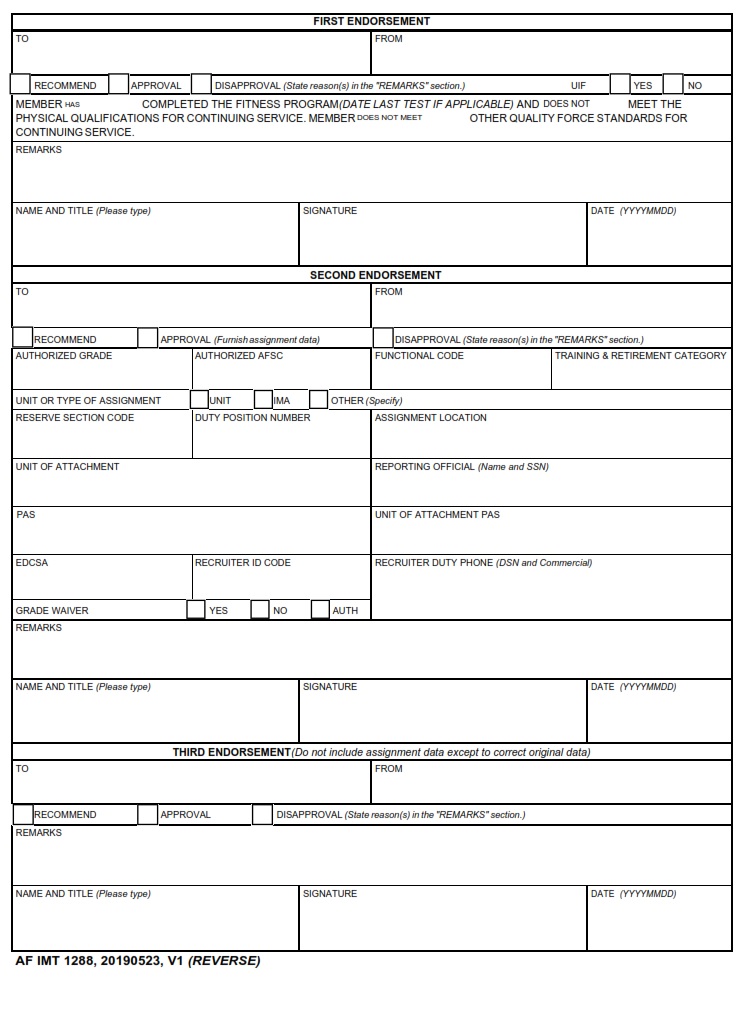 AF Form 170 Appointment Of Vehicle Trainers AF Forms