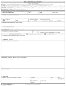 AF Form 475 - Education/Training Report - AF Forms