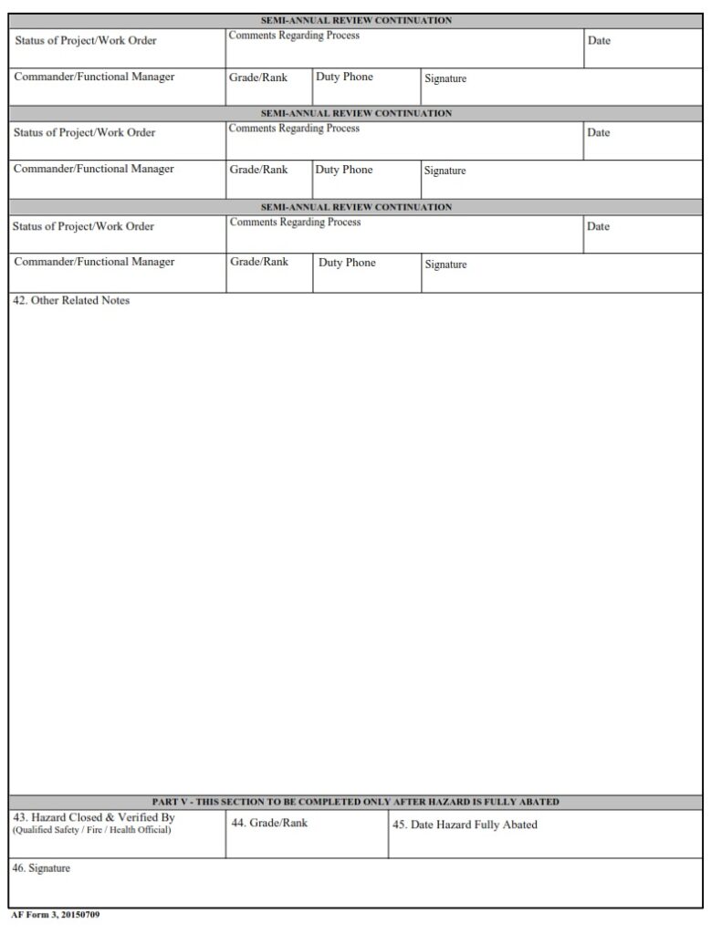 AF Form 3 – Hazard Abatement Plan - AF Forms