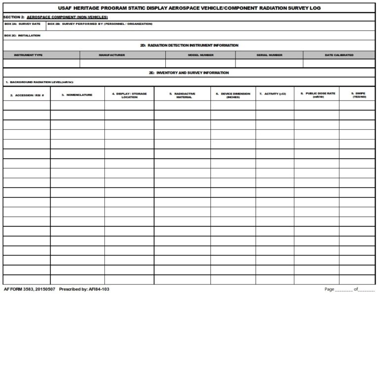 AF Form 3583 Usaf Heritage Program Static Display Aerospace Vehicle af-form-2583-request-for-personnel-security-action-af-forms