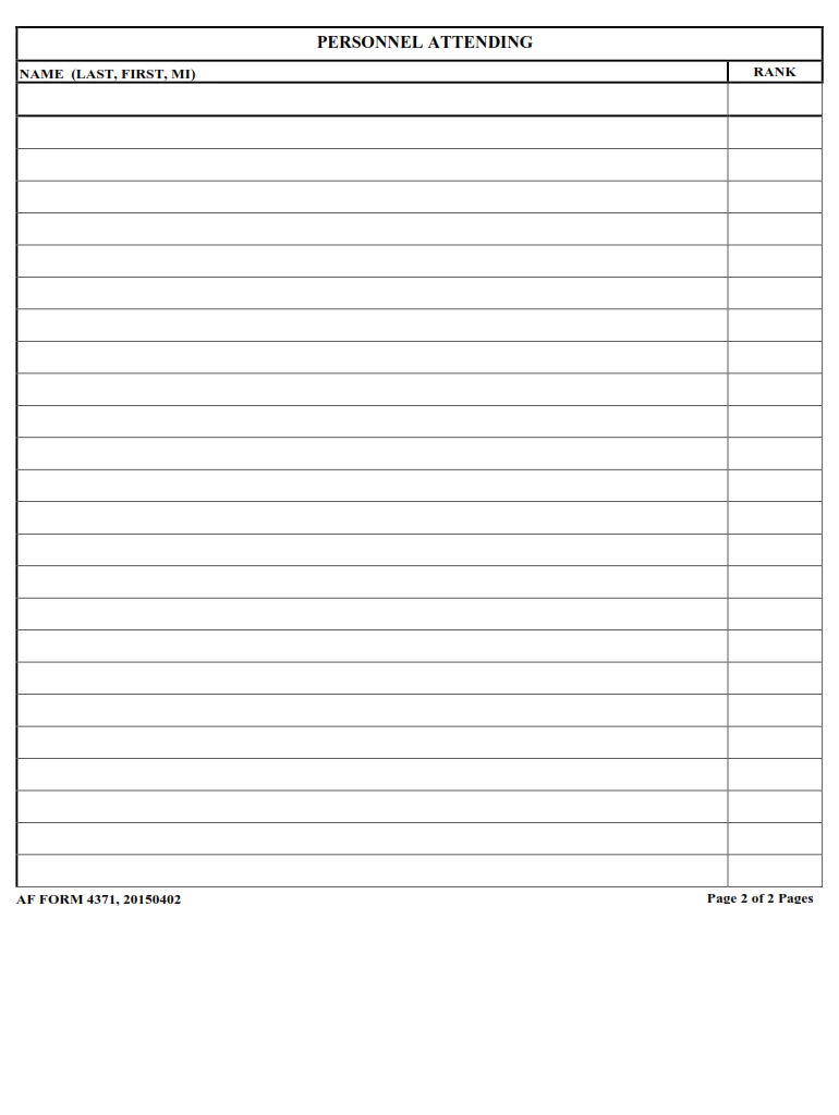 AF Form 4371 Record Of Controller Formal Training AF Forms