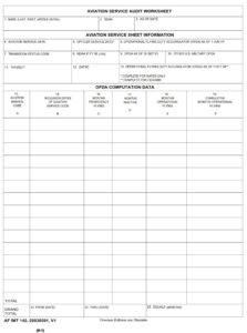 AF Form 142 - Aviation Service Audit Worksheet - AF Forms
