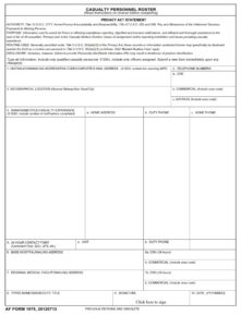 AF Form 1075 - Casualty Personnel Roster - AF Forms