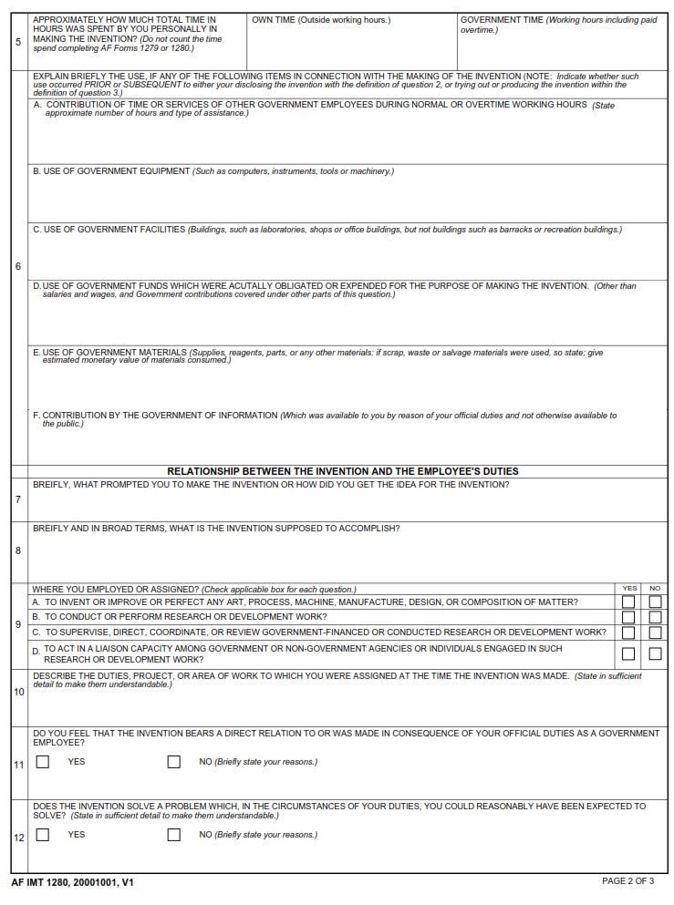 AF Form 1280 Individual Inmate Utilization AF Forms