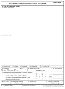 AF Form 1587 – Military Equal Opportunity Formal Complaint Summary - AF ...