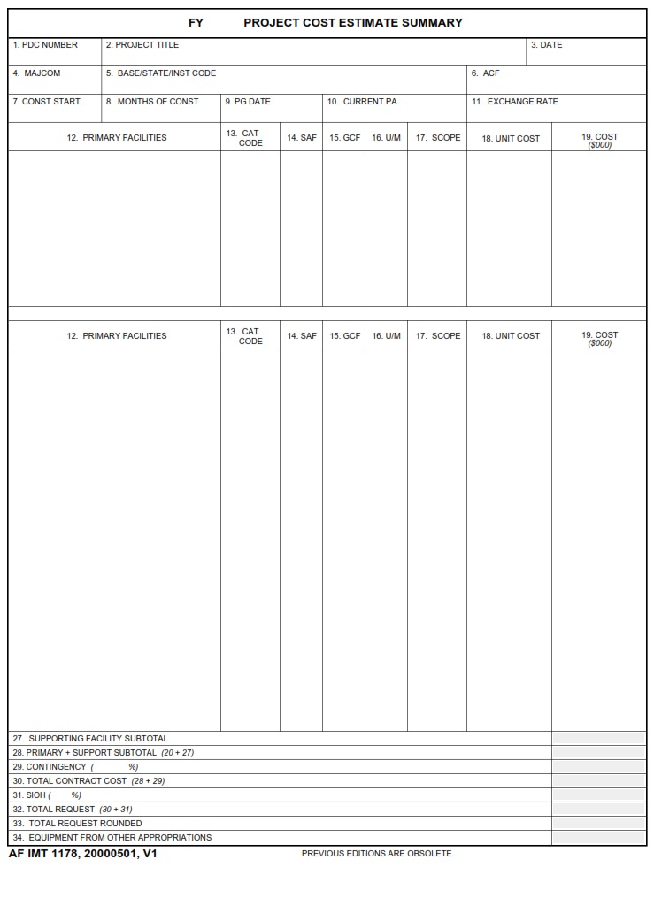 AF Form 178 Affidavit For Apprehension Arrest AF Forms
