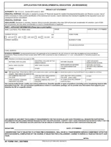 AF Form 1941 – Application For Developmental Education (In-Residence ...