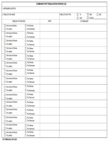 AF Form 4436 – Command Post Publications Review Log - AF Forms