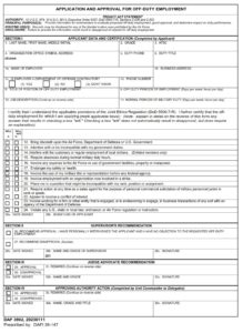 DAF Form 3902 – Application And Approval For Off-Duty Employment - AF Forms