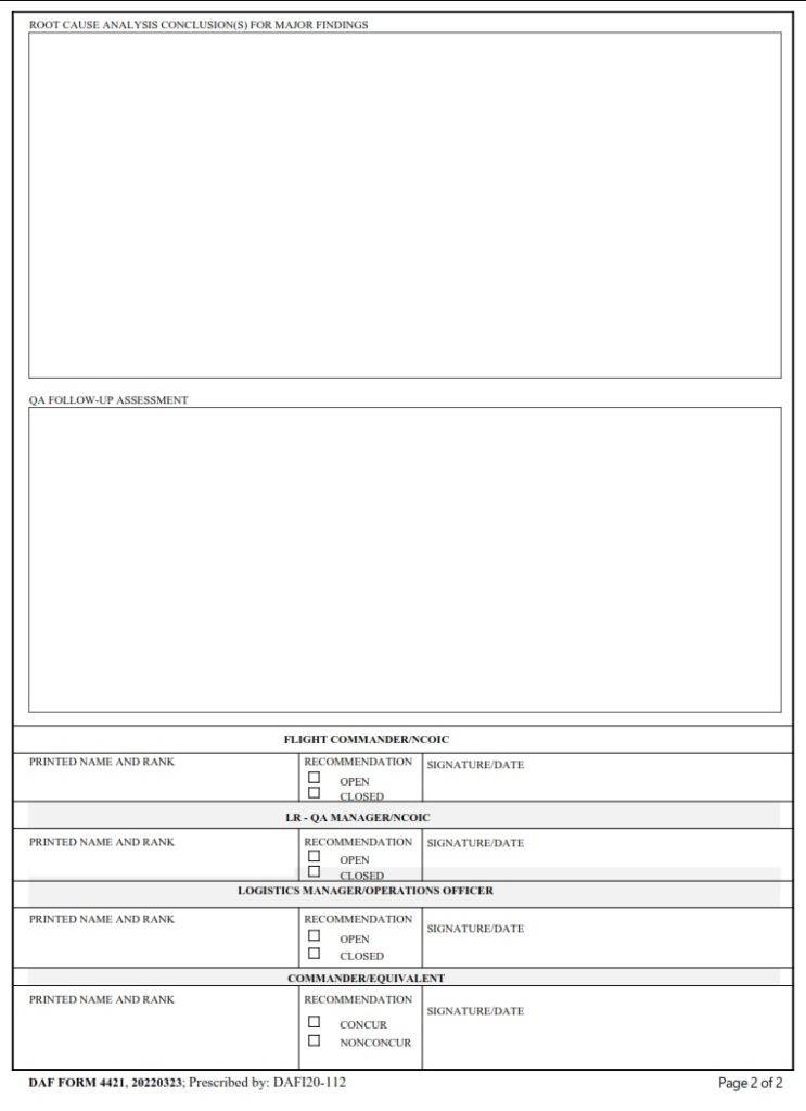 DAF Form 4421 Logistics Readiness Quality Assurance LR QA daf-form-1310-department-of-the-air-force-decoration-for-exceptional