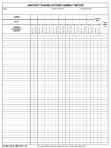 AF Form 4024 – Aircrew Training Accomplishment Report - AF Forms