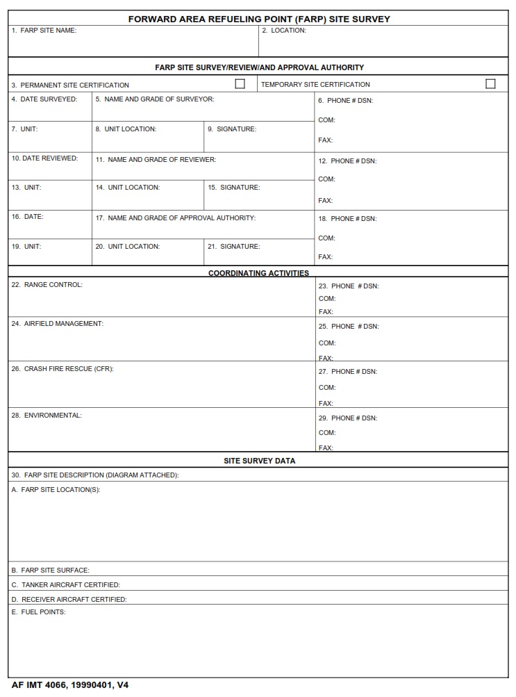 AF Form 4066 - Page 1