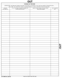 AF Form 614 – Charge Out Record - AF Forms