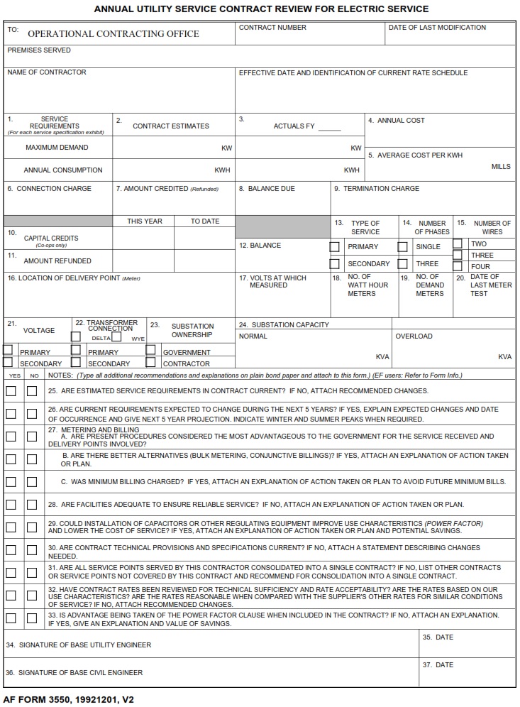 AF Form 3550