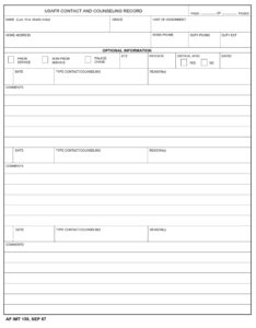AF Form 158 - USAFR Contact And Counseling Record (PDF) - AF Forms