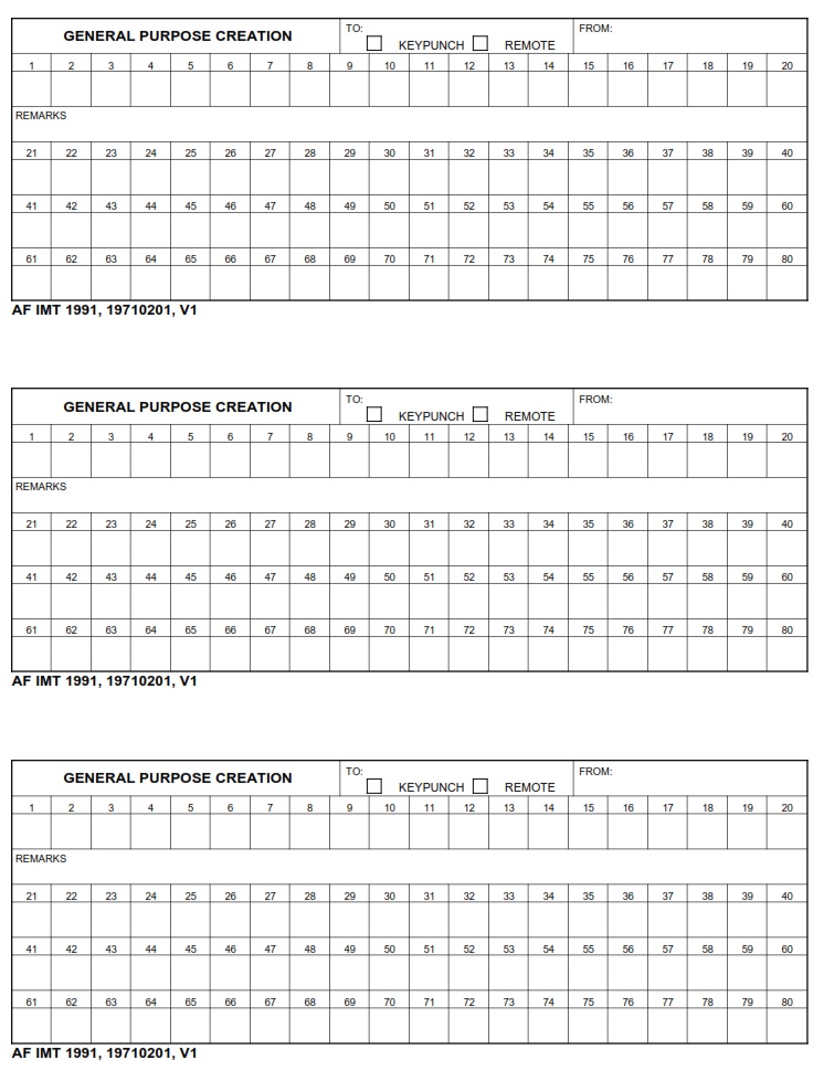 AF Form 1991 General Purpose Creation AF Forms