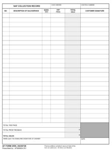 AF Form 2555 - Naf Collection Record - AF Forms