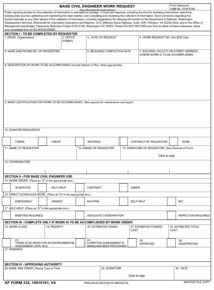 AF Form 332