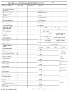 AF Form 4017 - Modified High Altitude Release Point Computations - AF Forms