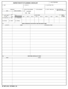 AF Form 2410 - Inspection/TCTO Planning Checklist - AF Forms